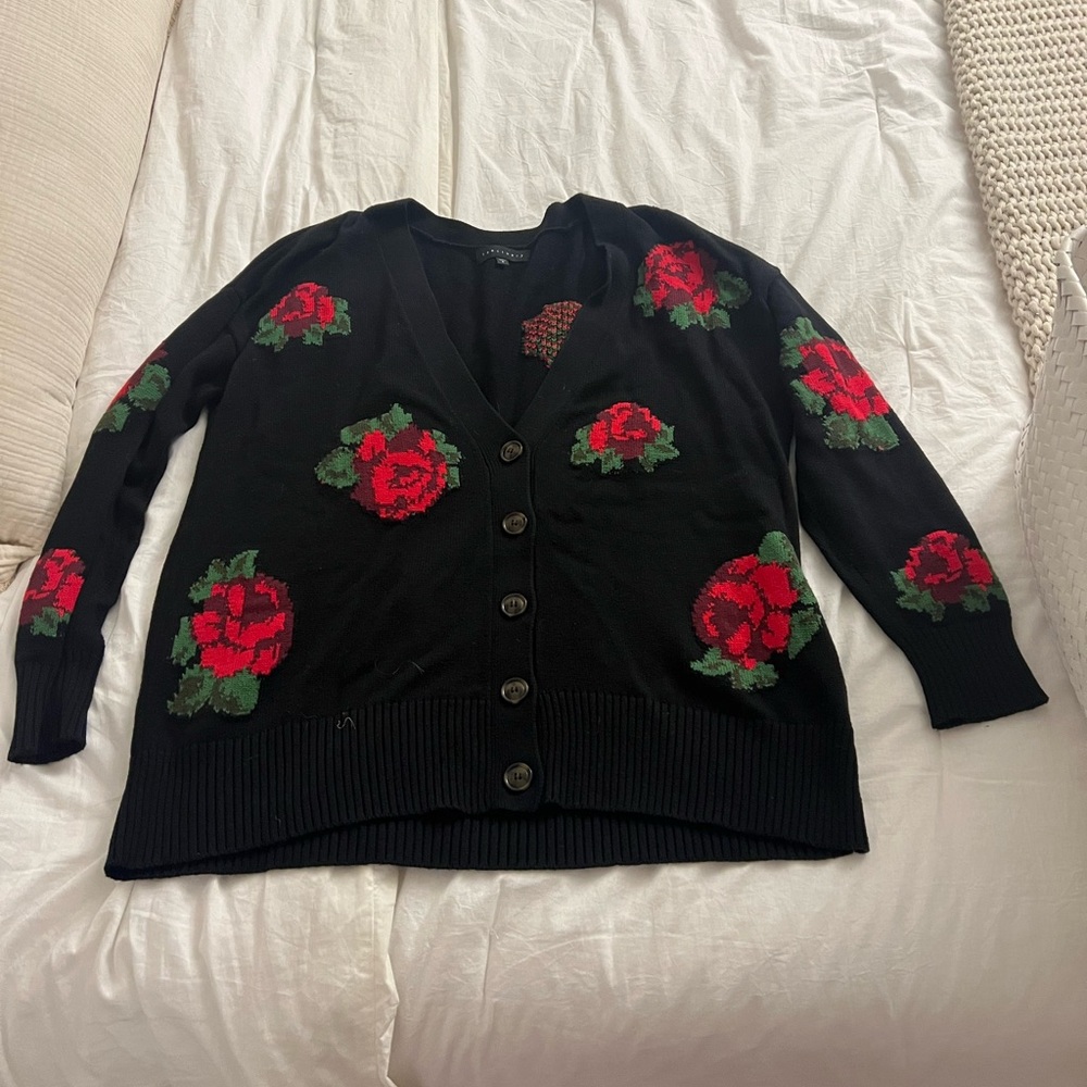Oversized Rose Cardigan
